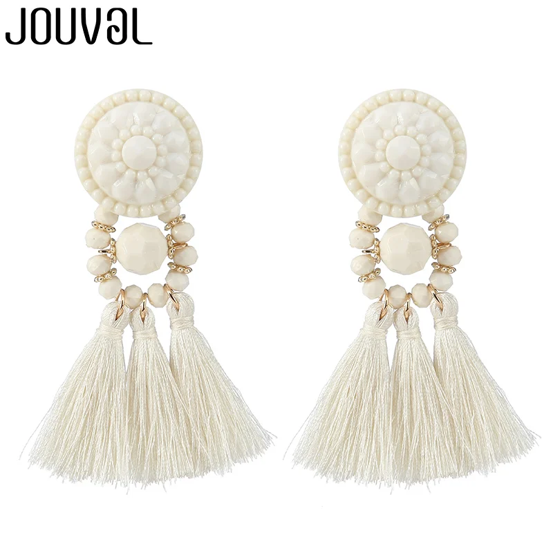 E1268-13 JOUVAL Серьги-кисточки женские массивные ювелирные изделия для женщин модный бренд Богемия большие длинные висячие серьги с бахромой винтажные - Окраска металла: E1268-13