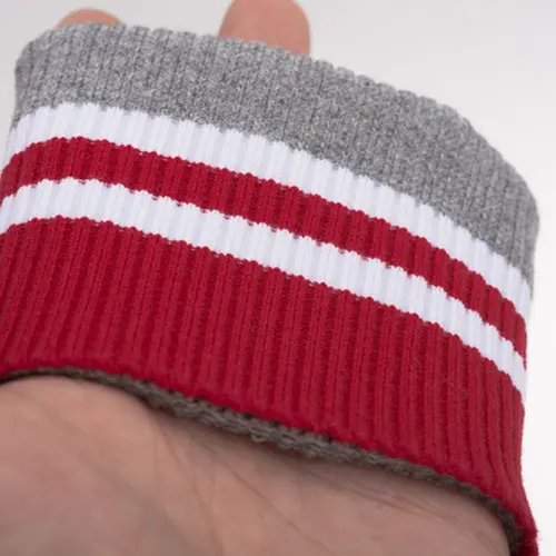 gray white red 7*9 см полосатые трикотажные манжеты, отделка одежды, куртка, пальто хлопок стрейч мягкие запонки 1 пара - Цвет: gray white red