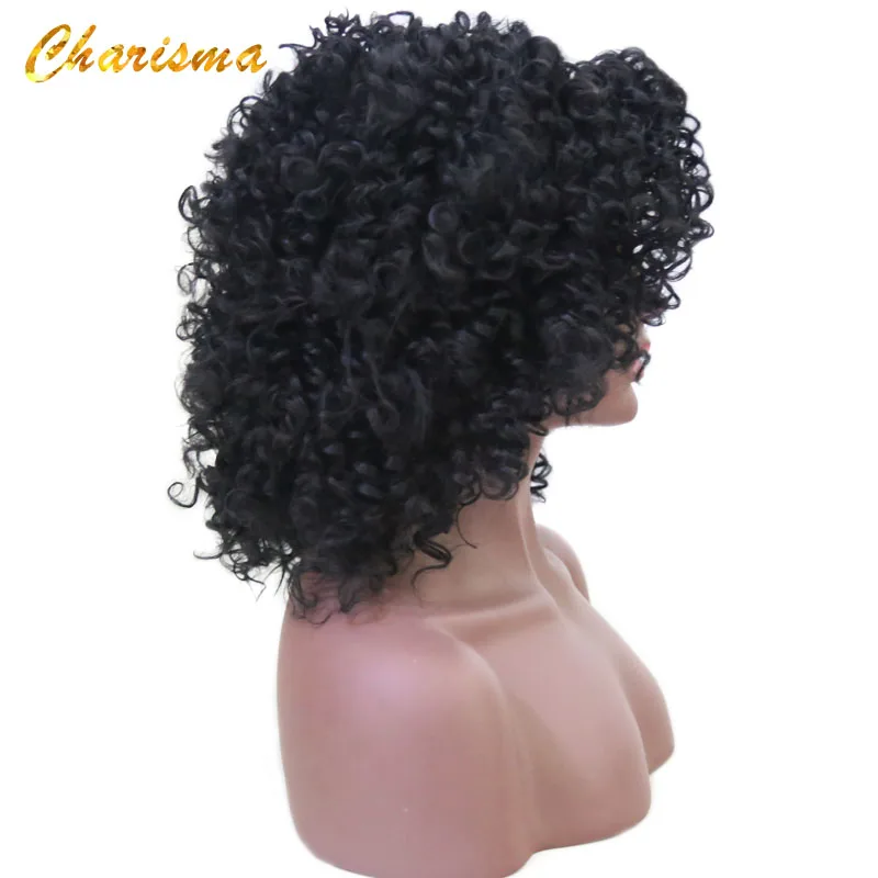 Charisma боковая часть из швейцарского кружева для парика волос черный кудрявый