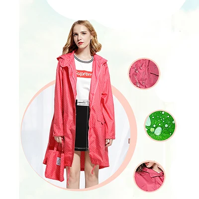 Pink little z16 Новинка, весна-осень, Женская ветровка, дождевик, походный светильник, дышащий, водонепроницаемый, свободный, эластичный пояс, модный, непогоды - Цвет: Pink little z16