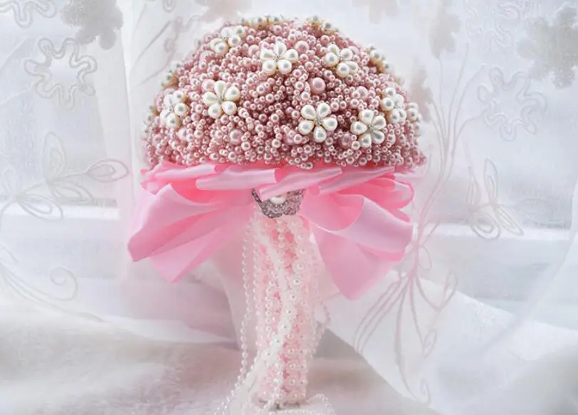 Pink Ayicuthia шелковые свадебные цветы ”из страз красно-розовый брошь в виде букета золотые броши для невесты свадебное платье Букеты Свадебные S79 - Цвет: Pink
