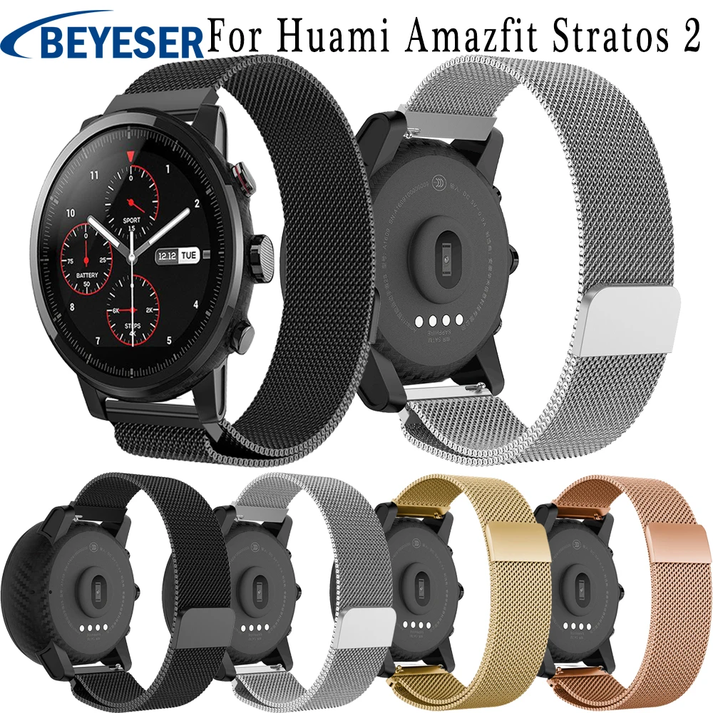 22 мм Миланский ремешок для Samsung Gear S3 Frontier классический часов браслет Huami Amazfit Stratos 2