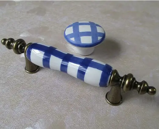 Ручка для выдвижного ящика керамическая ручка кухонного шкафа белая синяя