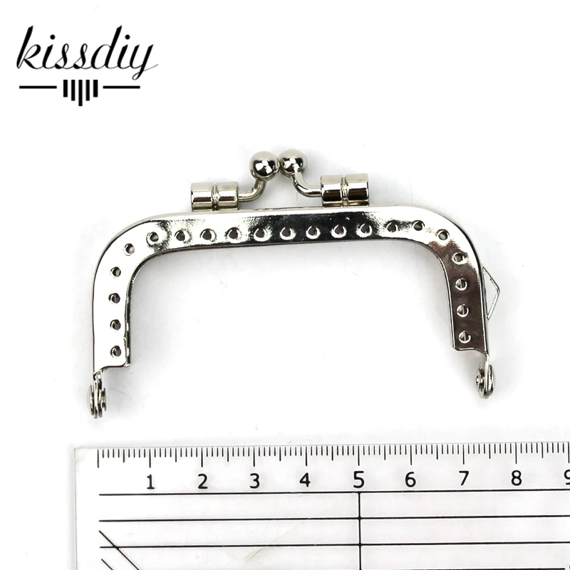 Kissdiy 10 шт. 7.5 см Серебряный гладкий металл кошелек Рамки ручка Cluth монет поцелуй застежка сумка оборудования Интимные аксессуары