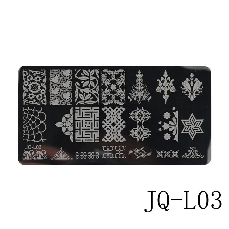 JQ-L03 12x6 см из нержавеющей стали Кружева животных/кокосовое дерево изображения дизайн ногтей DIY принтер изображения маникюрные трафареты шаблоны тиснения ногтей - Цвет: JQ-L03