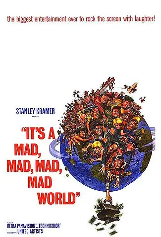 1963: это фильм Mad World Moive весь мир борется классический винтажный постер холст
