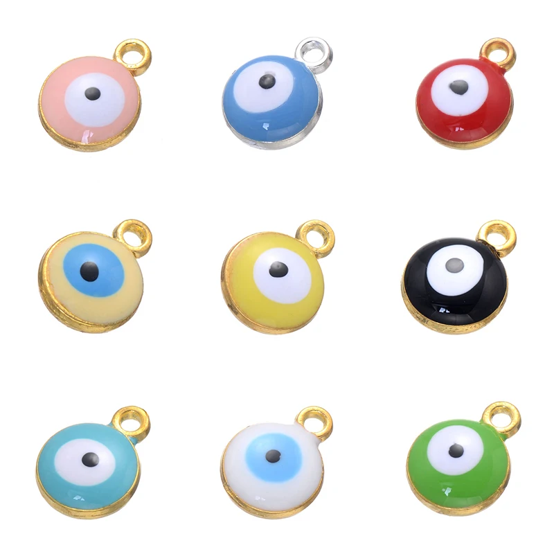 

Juya DIY Handicraft Enamel Charms Greek Evil Eye Charms Pendant For Handmade Women Men Turkish Jewelry Making Components