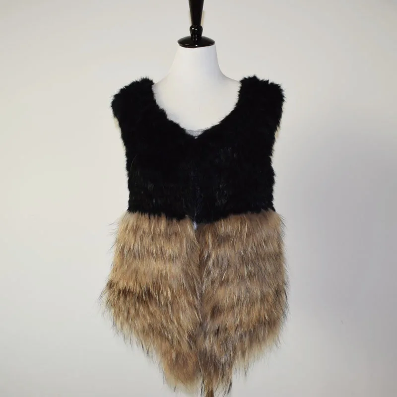 Жилет женский из натурального меха лисы ассиметричная длина LF4101 | Женская одежда