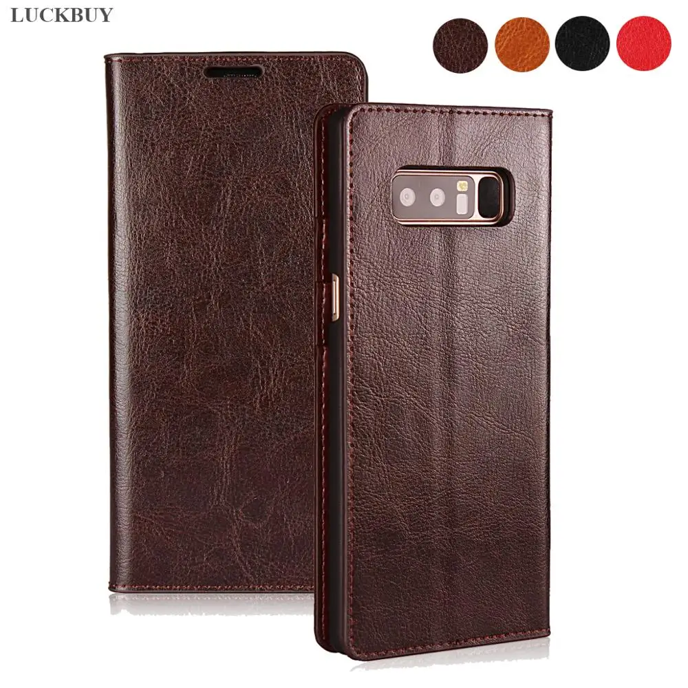 Классический деловой Чехол бумажник из натуральной кожи для Samsung Galaxy A50 A40 A30 A10 A6 +