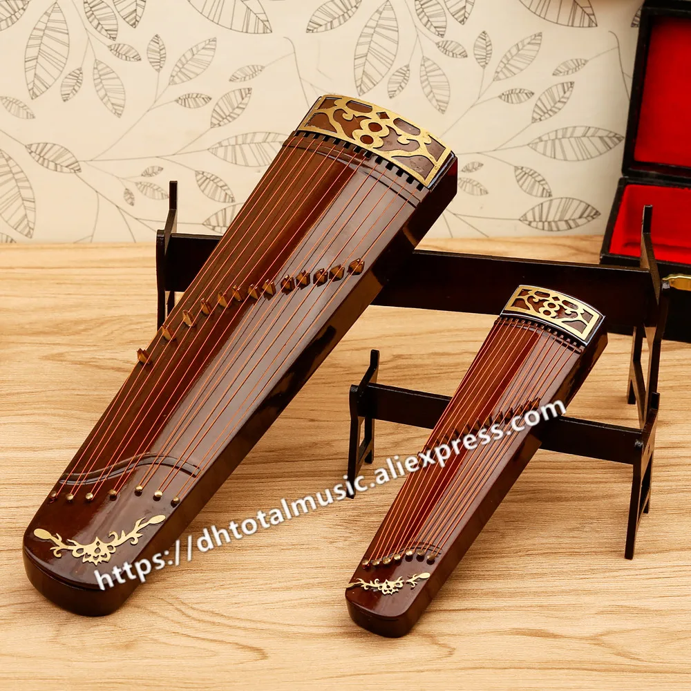 Миниатюрная модель guzheng Реплика с подставкой и чехол Мини-зитер мини музыкальный инструмент украшения китайские традиционные подарки