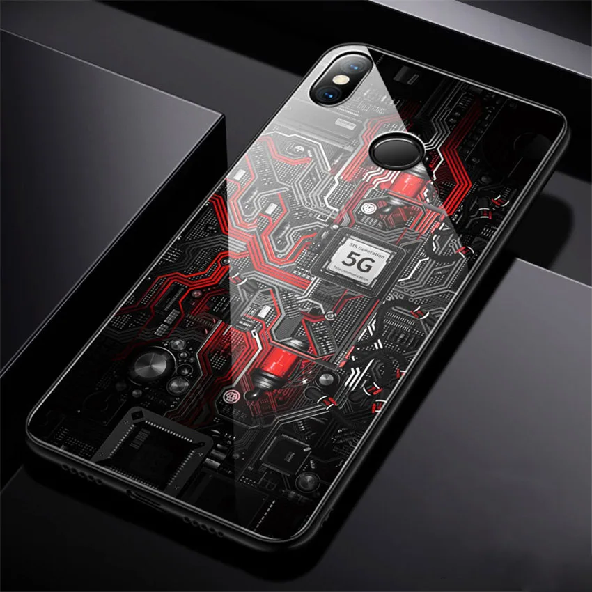 Стеклянный чехол Aixuan для Xiaomi mi 9 mi 8 se mi8 lite, окрашенный чехол из закаленного стекла, силиконовый защитный чехол, чехол для Mi Play - Цвет: as picture 1
