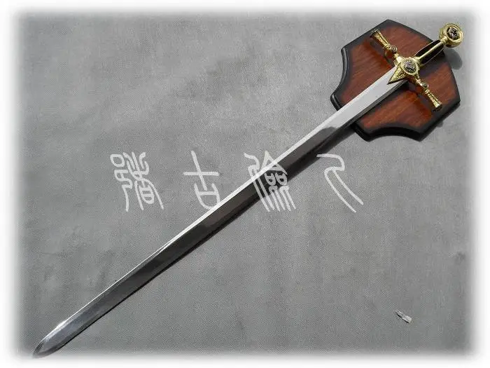 S4518 драгоценный камень TEMPLAR KNIGHT меч масонов W/табличка золотой серебряный тон 46