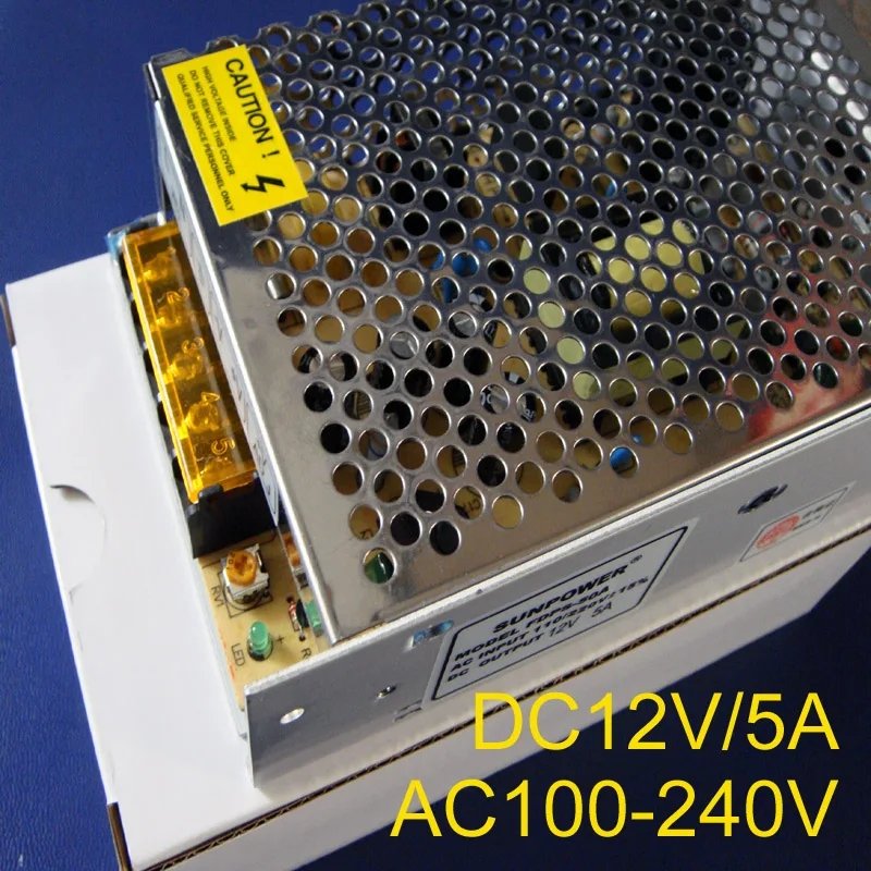 Высокое качество 12В 5А Светодиодная лента источник питания LED постоянного тока 60