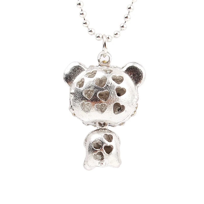 Очаровательная Эмаль горный хрусталь панда кулон ожерелье женщин Кристалл