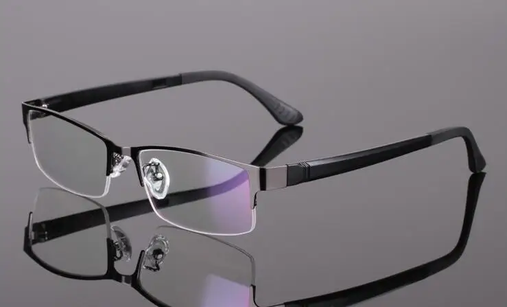 Gunmetal TR90 сплав коричневый фотохромные солнцезащитные очки для чтения половину ободка чтения очки+ 125+ 150+ 175+ 200+ 225+ 250+ 275+ 300 - Цвет оправы: Gunmetal