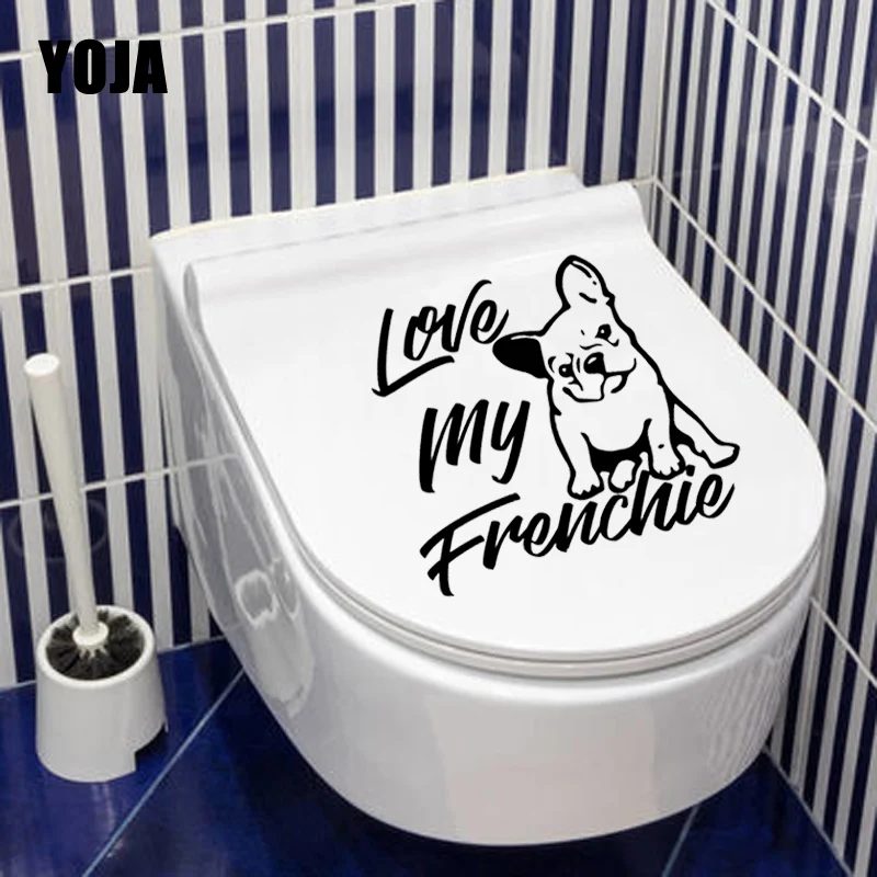 YOJA 23,3X20,8 см Frenchie французская собака породы бульдог домашних собак наклейки для унитаза Наклейка на стену гостиная домашний декор T5-1424