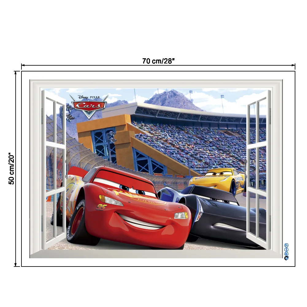 Disney cartoon McQueen Автомобильная наклейка гоночная Автомобильная наклейка с окном