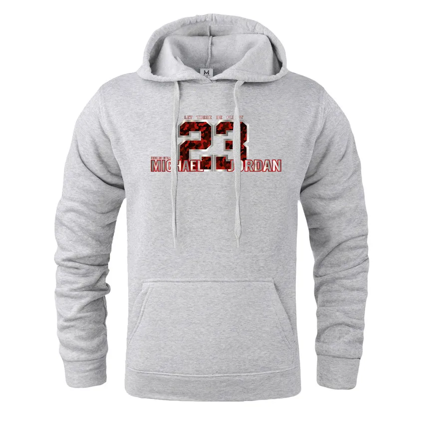 Light grey Бренд 23 Мужская спортивная одежда модный бренд принт мужские толстовки с капюшоном, пуловер хип-хоп мужской спортивный костюм толстовки с капюшоном M-3XL - Цвет: Light grey
