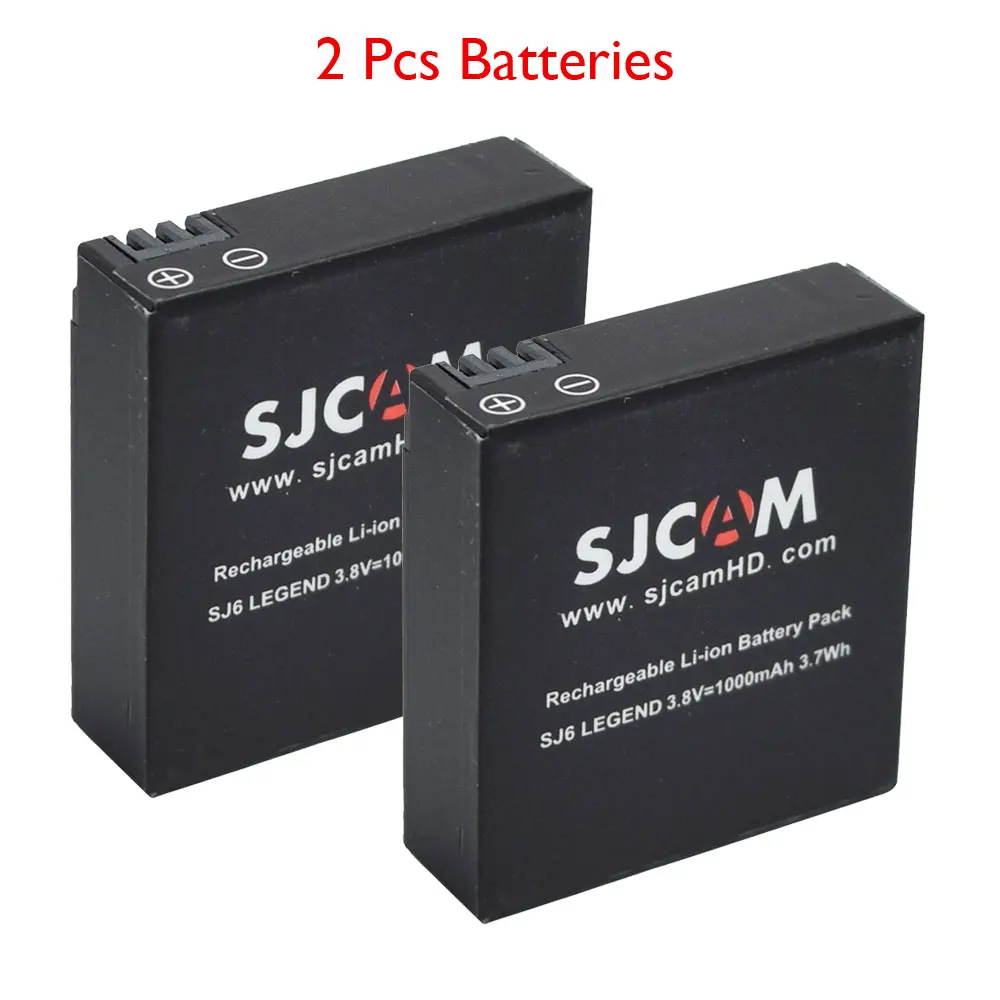 2 battery SJCAM SJ6 литий-ионные аккумуляторы и два порта USB зарядное устройство использовать для SJ 6 Legend Air 4K Wifi S порты экшн-камеры - Цвет: 2 battery