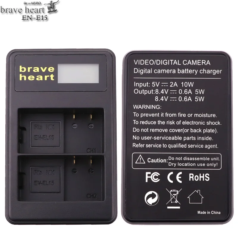 charger only 4 шт. EN-EL15 RU EL15 ENEL15 EL15A Батарейки+ ЖК-дисплей Dual USB Зарядное устройство для Nikon D600 D610 D600E D800 D800E D810 D7000 D7100 d750 V1 - Цвет: charger only