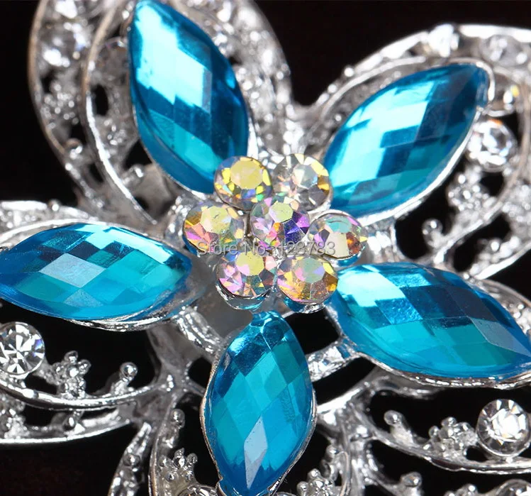 2017 Fashion Delicate Rhinestone Brooch 5 Valve Crystal Cat-Eye Stone Corsage Personality Flower Pin Cape Buckle Female | Украшения и