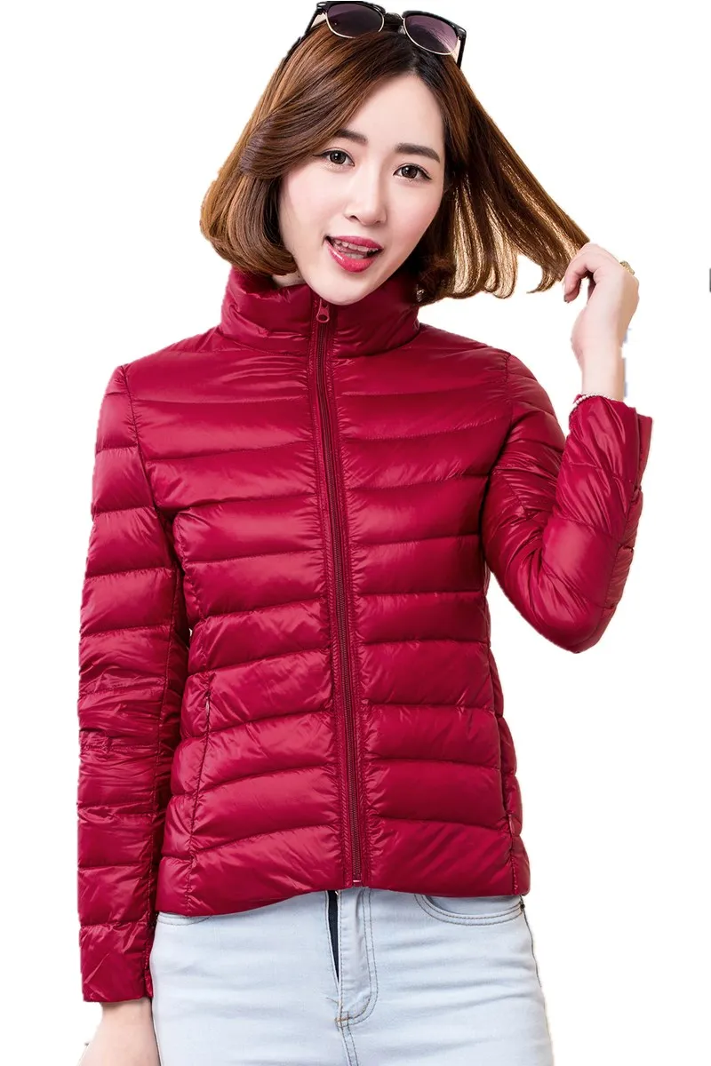 

2017 winter Down Jackets women slim short Stand collar ultra light coat feminine slim down jacket feminine Outwear large size