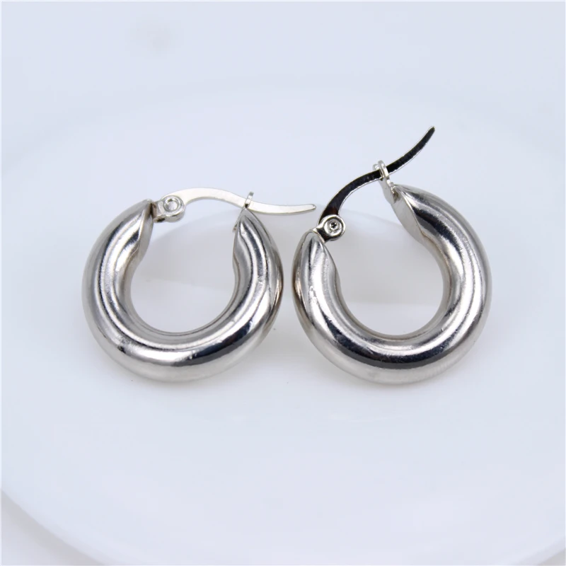 silver color 30mm MGUB, новинка, 2 цвета, классические, 316L, нержавеющая сталь, популярные серьги, солидный вес, гладкие, 20-30 мм, серьги, тонкая полированная, гладкая, LH327 - Окраска металла: silver color 30mm
