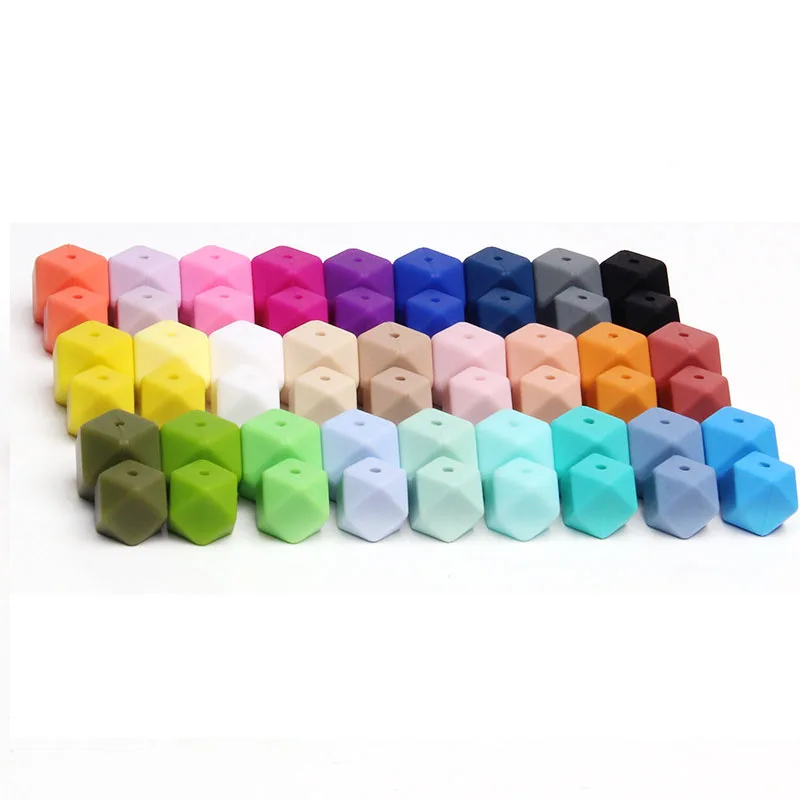 30 шт. силиконовые бусины для прорезывателя зубов 14 мм|beads colorful|silicone beadshexagon silicone beads
