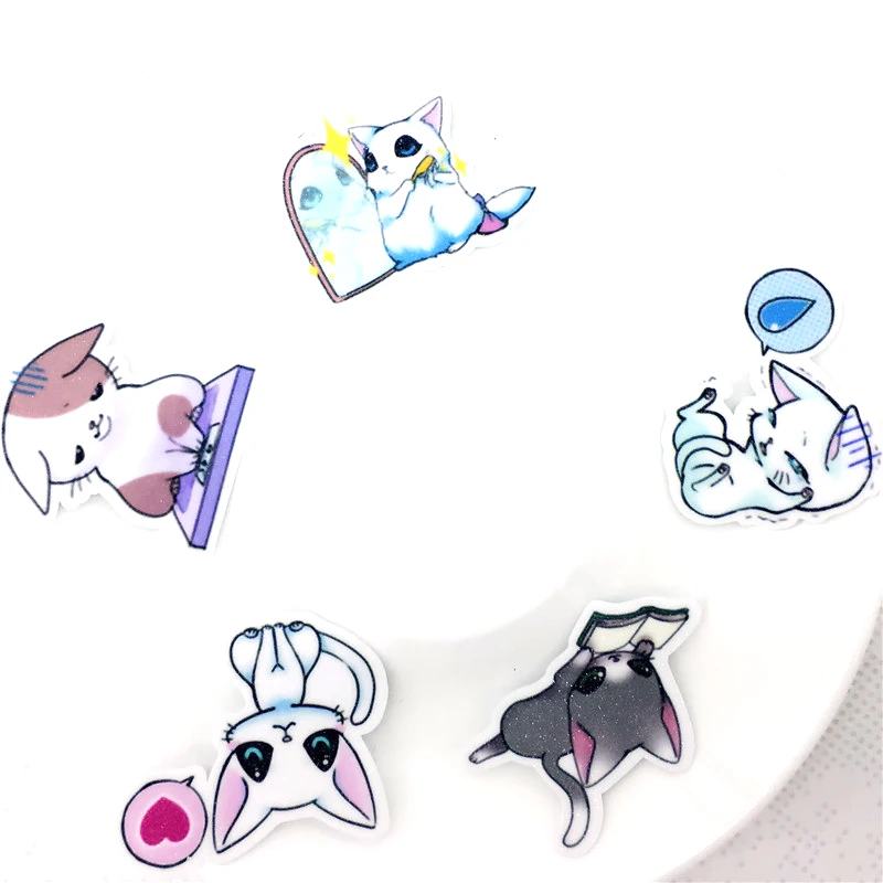 40 Pieces Anime cute cat Paper Waterproof Fun Sticker Toys The Luggage Fashion Laptop Stickers Handbag Decoration | Дом и сад