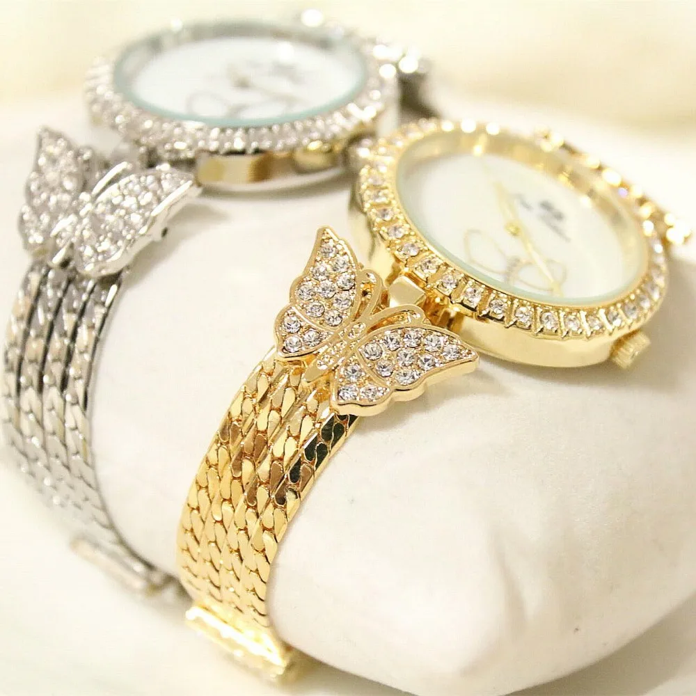 Fashion Gold Steel reloj mujer Casual Quartz Watch Clock women Wrist watches montres femme Brand Women relogio feminino | Наручные часы