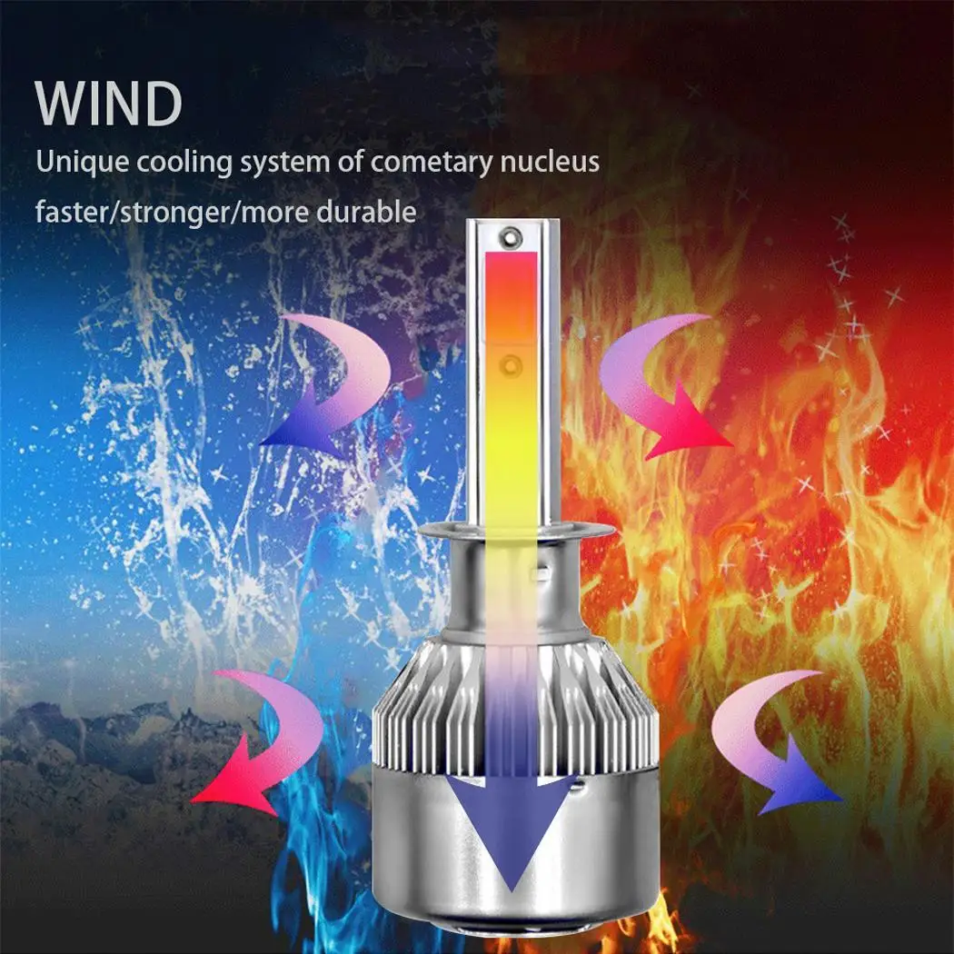 H1 Auto 3800LM Powerful COB LED Car Headlight Bulbs |