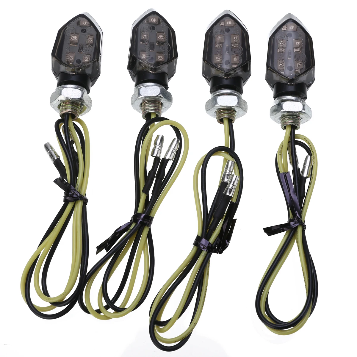 Для Сузуки Кавасаки 4 шт мини мотоцикл дымчатые линзы указатель поворота 5LED 12V