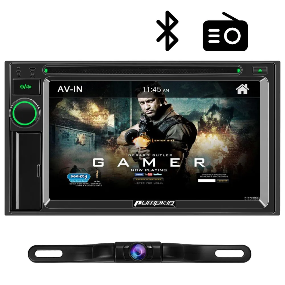 Тыква 2 Din 6 &quotсенсорный экран WINCE OS автомобильный Радио dvd плеер Поддержка MP4 MP5 HD