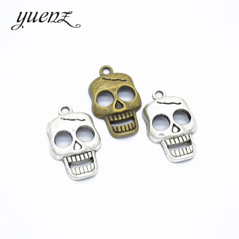 YuenZ 10 шт. металлические подвески-черепа для jewelryl решений Хэллоуина мастерства 24*15 мм F27