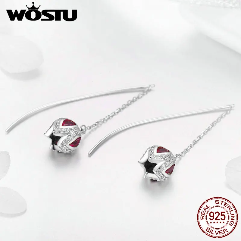 Женские серьги подвески WOSTU из стерлингового серебра 925 пробы с изображением