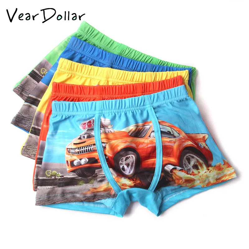 

VearDoller Baby Kids Underwear New Arrival Carton Car Kids Boy Underwear for Baby Boxer Underpants Briefs Baby Boys 5 Pcs/lot
