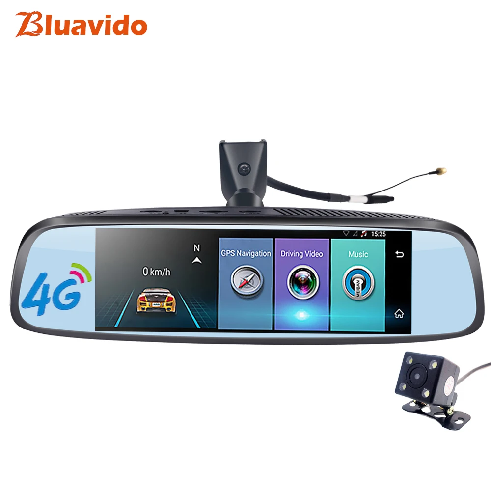 Bluavido 8 0 &quot4G Автомобильное зеркало заднего вида DVR GPS навигация ADAS Full HD 1080P видео