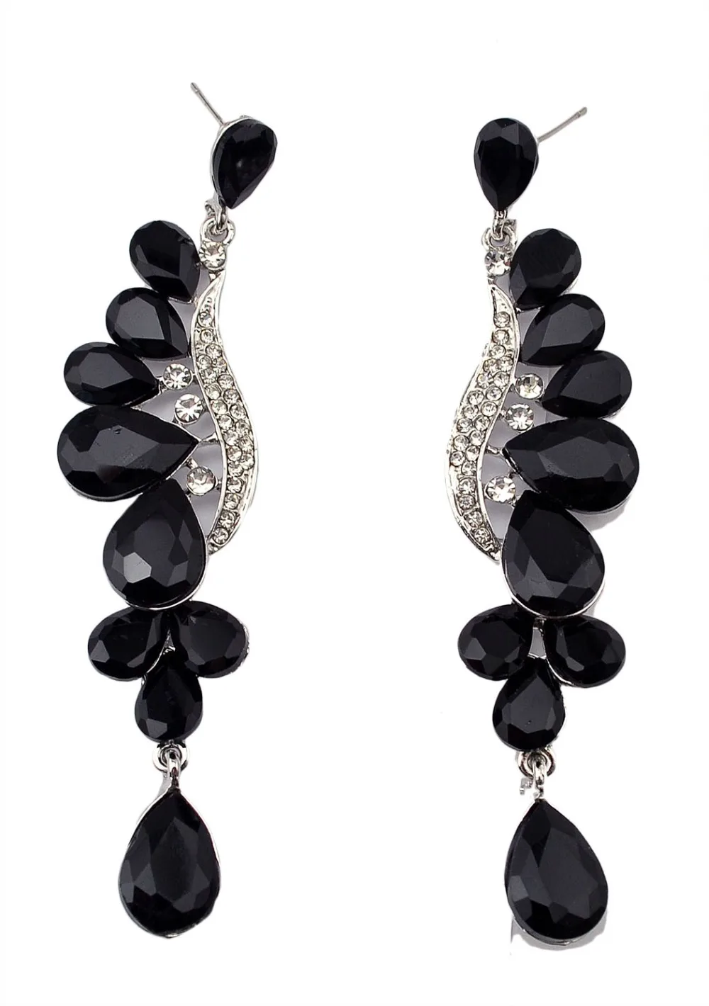 5 цветов свадебные украшения стразы стильные серьги Роскошные Блестящие Зеленые