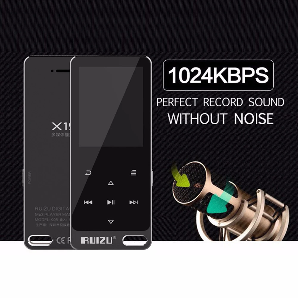 Ruizu x05s ruizu (X19) hi Fi плеер Спорт Мини потерь звук mp3 музыка Walkman Динамик fm Радио