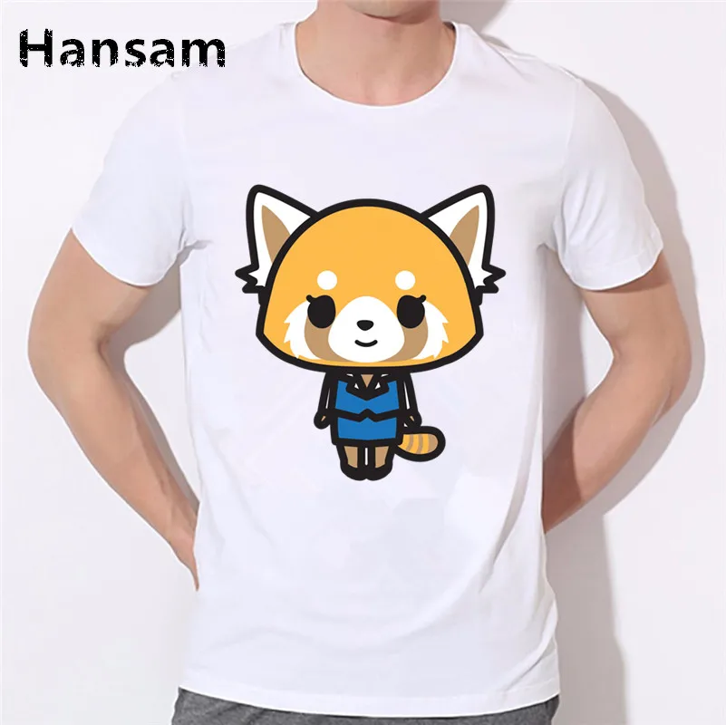 Aggretsuko aggression Retsuko футболка Новая летняя в стиле хип-хоп Camisetas Hombre уличная с