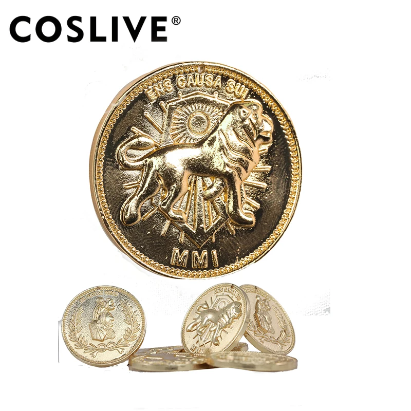 Coslive Золотая копия монет костюм для косплея аксессуары рождественский подарок