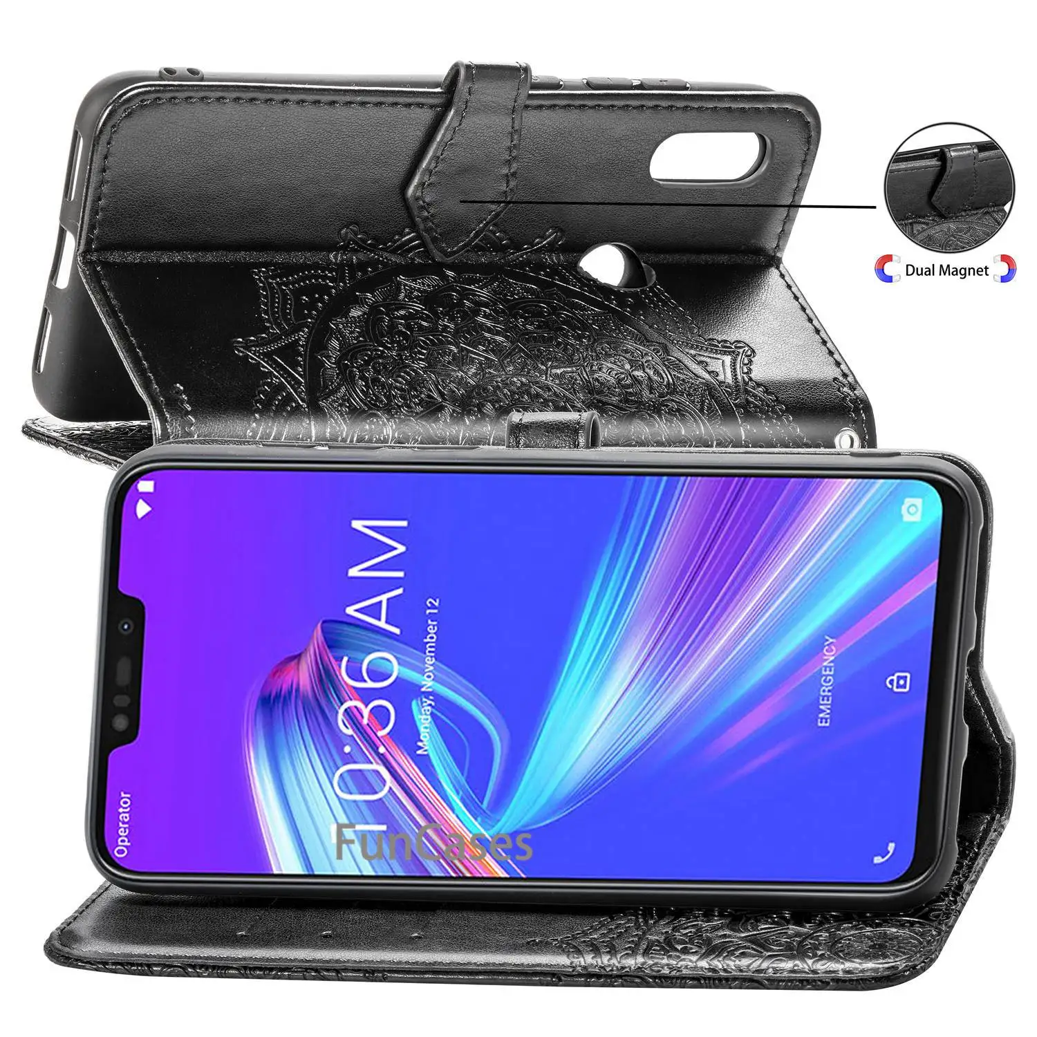 Кожаный чехол для asus zenfone max m2 zb633kl магнитный кошелек кожаный книжка