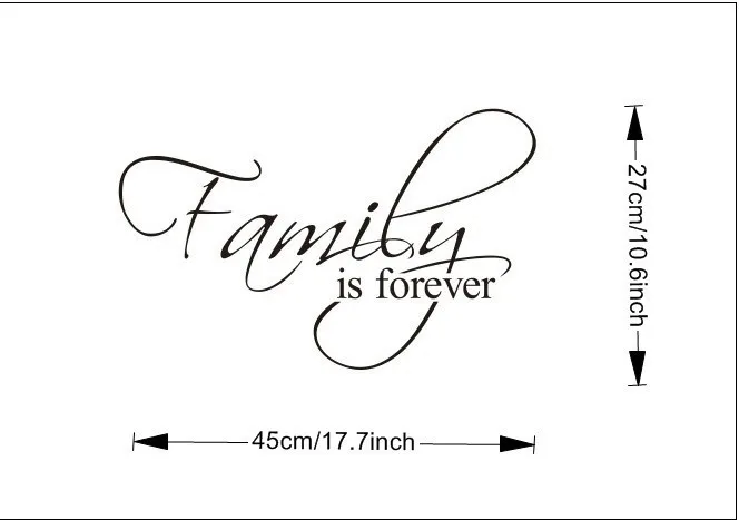 Наклейка на стену Семья навсегда переводная картинка с надписями Декор для дома