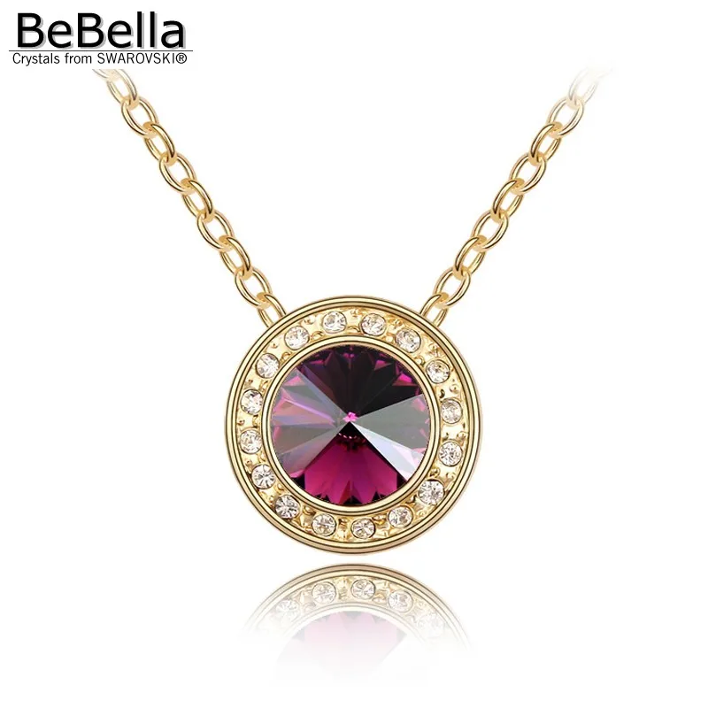 BeBella позолоченное круглое ожерелье с ангельским кристаллом сделанное из