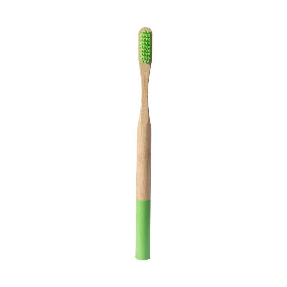 light green 1 шт., экологически деревянная зубная щетка "Радуга", Бамбуковая зубная щетка, бамбуковое волокно, деревянная ручка, зубная щетка, отбеливающая Радуга - Цвет: light green