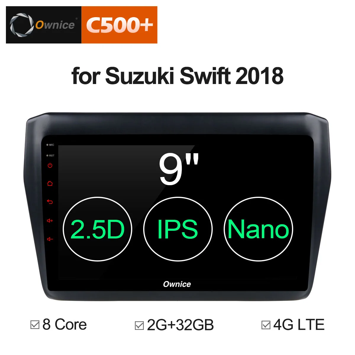 Ownice C500 + G10 Android 8 1 для SUZUKI SWIFT 2018 четыре ядра 2 Гб ОЗУ 32 ПЗУ ядер автомобильный dvd