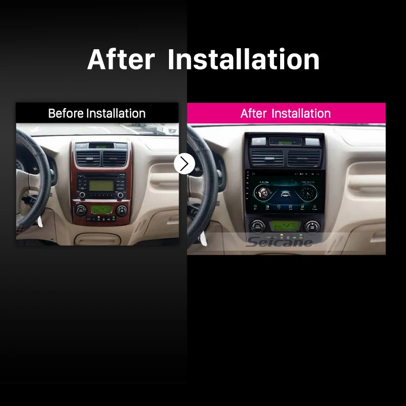 Автомобильный мультимедийный проигрыватель Seicane 9 дюймов для KIA Sportage Auto A/C 2007 2008 2009
