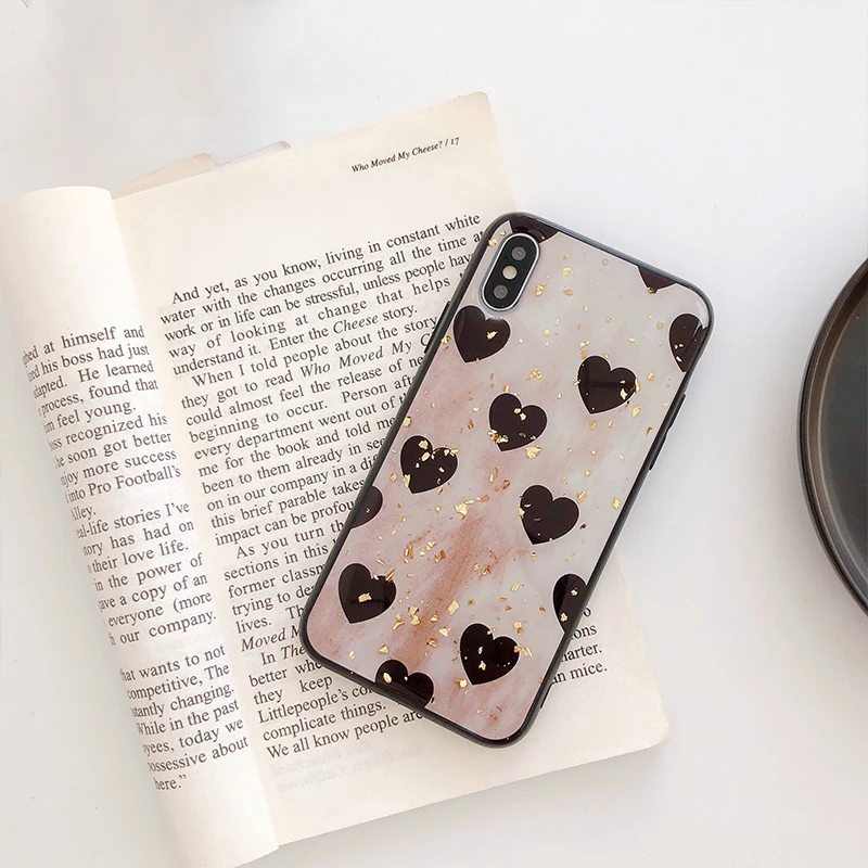 Чехол для телефона GlamPhoneCase с милым сердечком и золотой фольгой iPhone XS Max XR X 8 8plus 7 7plus