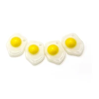 20pcs fried egg charms flatback resin crafts for necklace pendant earring diy making fashion accessories with hole