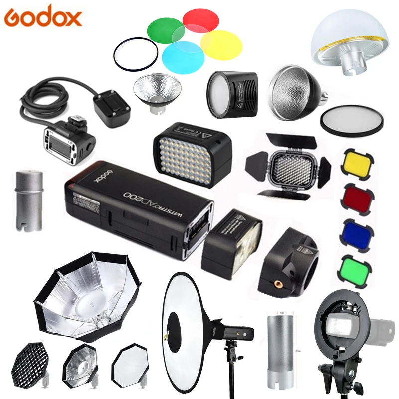 Godox 2 шт. комплект AD200 200 WS 4G TTL карманная вспышка стробоскоп 1/8000 HSS Беспроводная